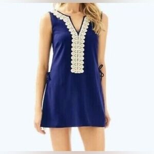 Lilly Pulitzer Donna Romper Size 4 True Navy Gold